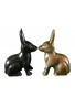 Hare / Jack Rabbit Metal Statuette, Handcrafted Decorative Animal Sculpture, Aluminum Decorative Statue (Brass)