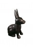 Hare / Jack Rabbit Metal Statuette, Handcrafted Decorative Animal Sculpture, Aluminum Decorative Statue (Bronze)