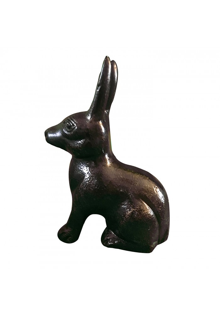  Hare / Jack Rabbit Metal Statuette, Handcrafted Decorative Animal Sculpture