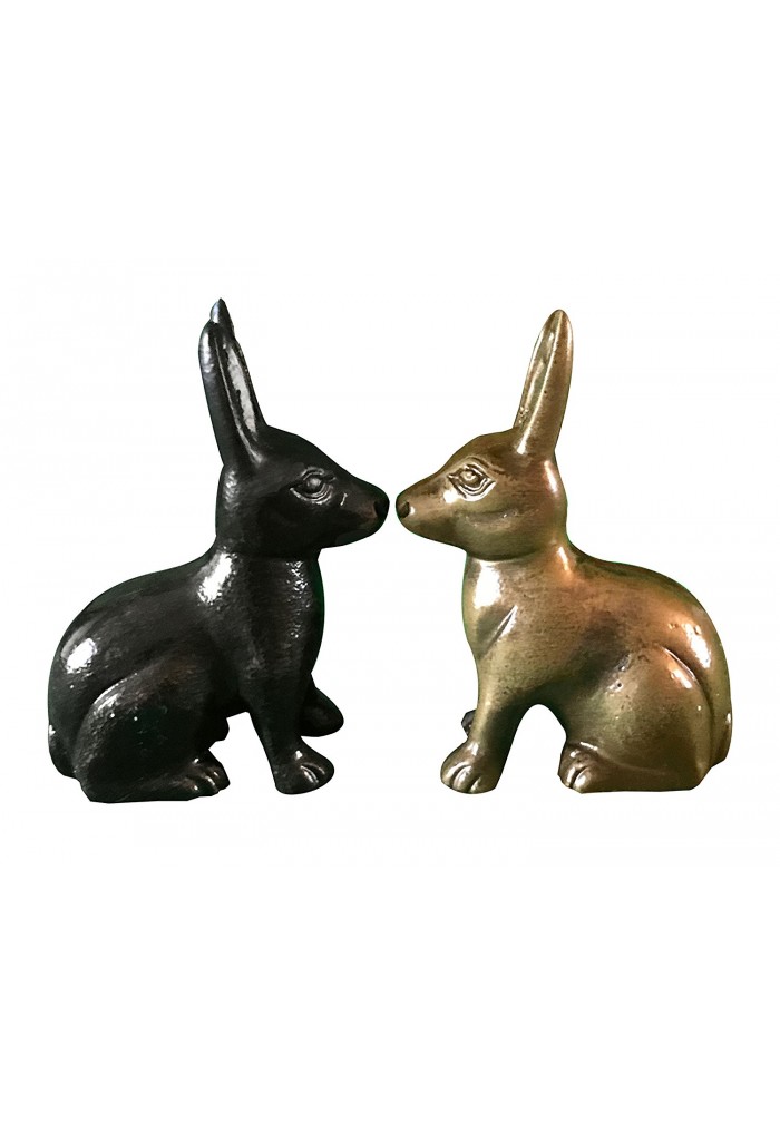  Hare / Jack Rabbit Metal Statuette, Handcrafted Decorative Animal Sculpture