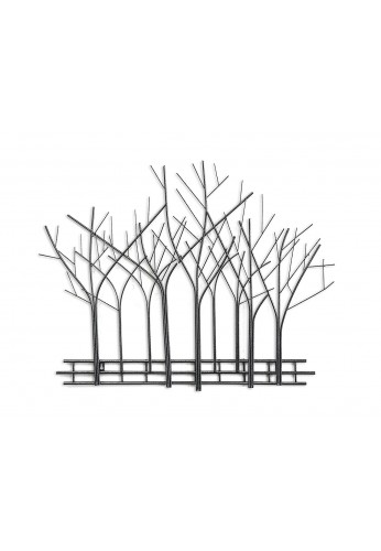 DecorShore Winter Trees Perspective Wall Sculpture, Contemporary Metal Wall Art, Artisan Handcrafted Wire Sculpture