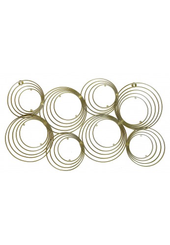 DecorShore Concentric Circles Gold Metal Wall Art, Mid Century Modern Geometric Circle Design Wall Decor, 33 in x 17 in. Wire Wall Decor
