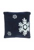  Dancing Snowflakes 18 inch Navy Blue Decorative Throw Pillow Cover 