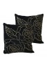 Hand Beaded Gold Rose Pattern Pillow Cover