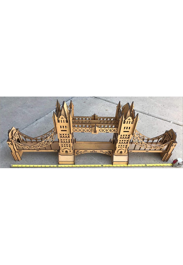 London's Tower Bridge Architectural Replica Statue - Large 42.5 inch Decorative Wooden Accent Landmark Bridge Statue -