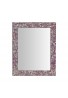 Multi-Colored Magenta & Silver, Luxe Mosaic Glass Framed Wall Mirror, Decorative Embossed Glass Mosaic Rectangular Vanity Mirror