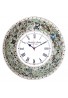 DecorShore 22.5" Mosaic Wall Clock, Decorative Round Wall Clock (Fired Jade / Silver) 